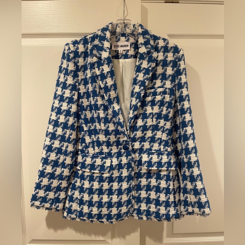 STEVE MADDEN blue tweed Blazer Coat